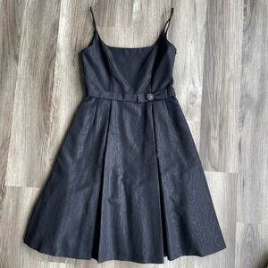 Vintage Maggy London Black Wooden Print‎ Formal Dress Tulle Fairy Whimsigoth 8